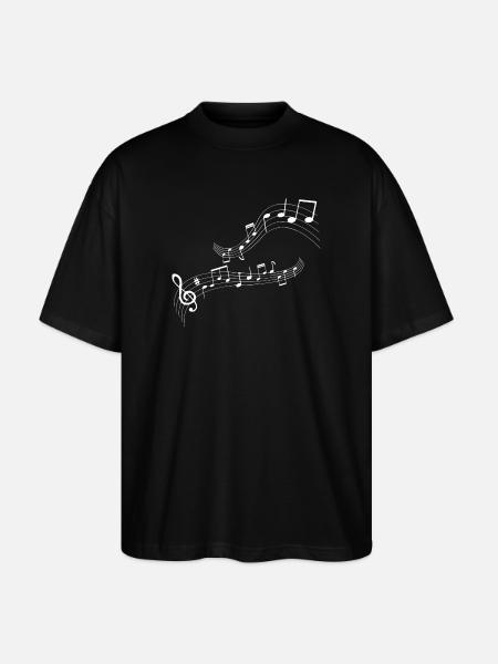 Flowing note melody - Stanley/Stella Oversized Unisex Organic T-shirt Blaster 2.0 - black