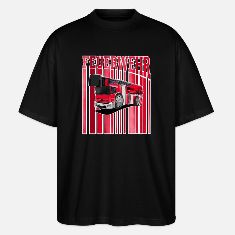 Feuerwehr - Stanley/Stella Oversized Unisex Bio T-Shirt Blaster 2.0 - Schwarz
