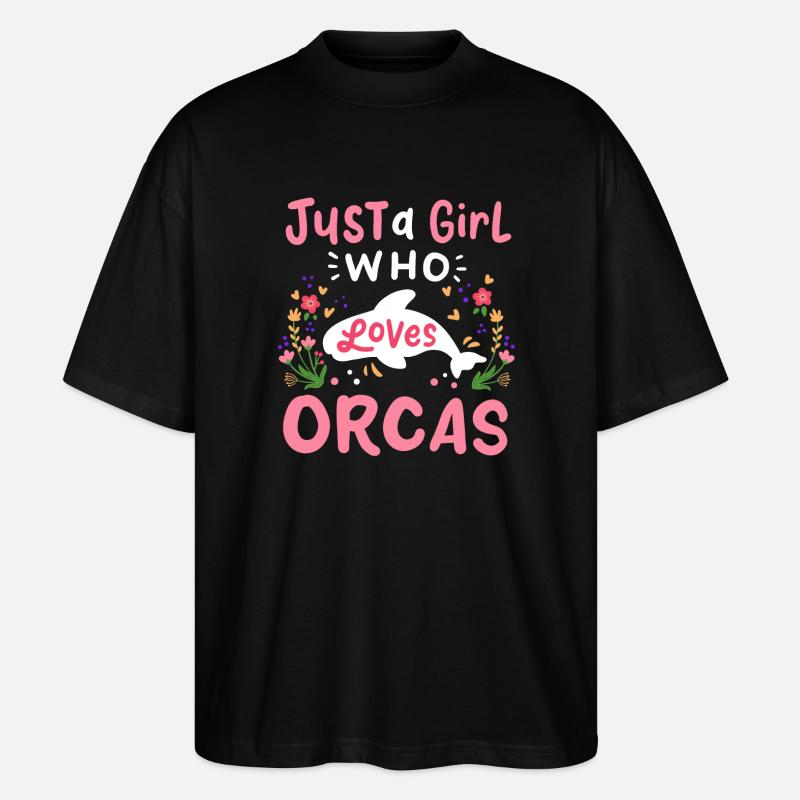 Orcas Whale Orca Lovers - Stanley/Stella Oversized Unisex Organic T-shirt Blaster 2.0 - black