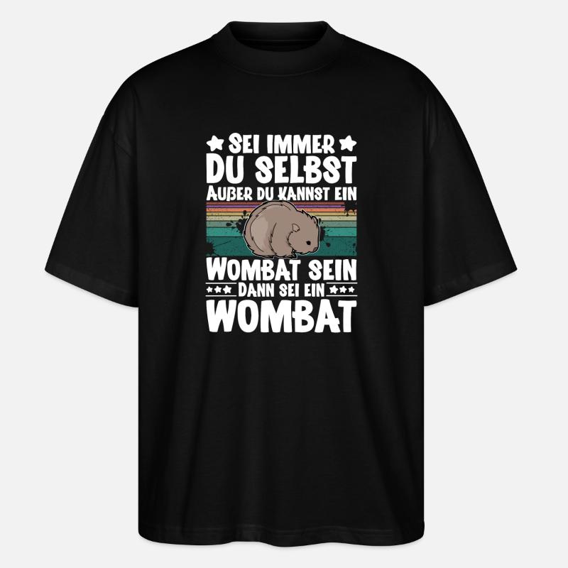 Wombat - Stanley/Stella Oversized Unisex Bio T-Shirt Blaster 2.0 - Schwarz