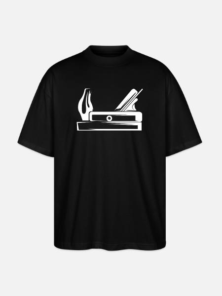 Høvlværktøj Tømrer Tømrer symbol Logo ikon - Stanley/Stella Oversize Unisex Øko T-shirt Blaster 2.0 - sort