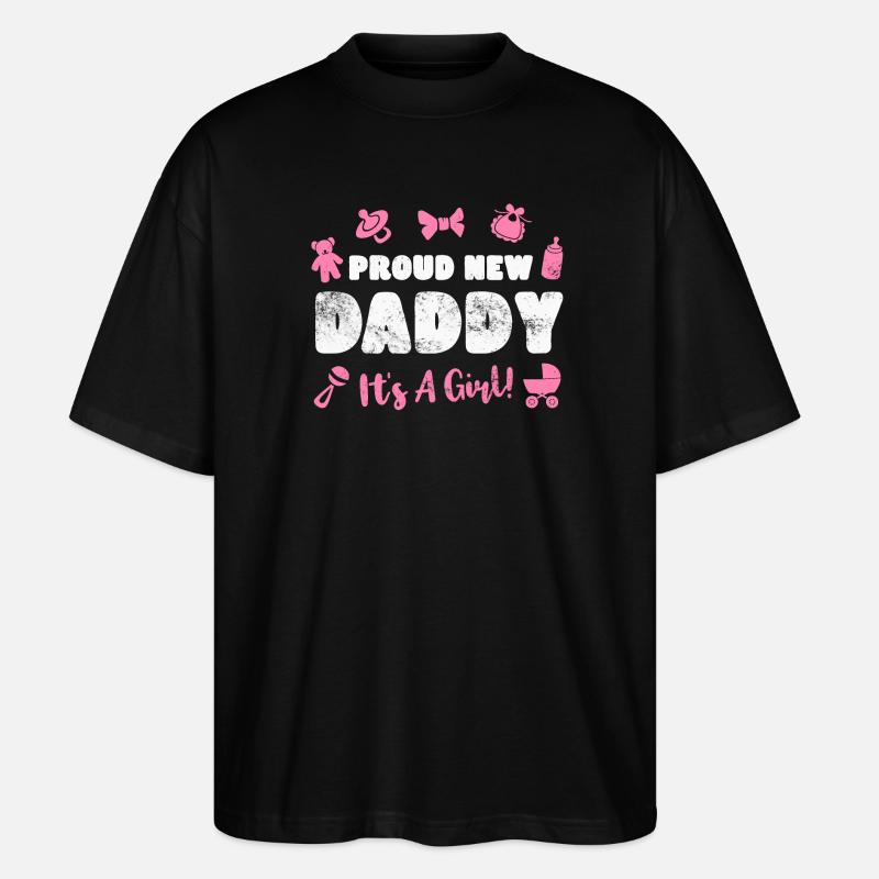Père Paternité bébé naissance - T-shirt bio Blaster 2.0 coupe oversize Stanley/Stella Unisexe - noir