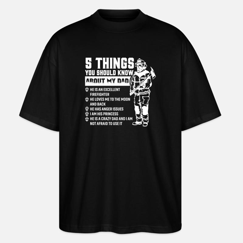 Feuerwehrmann Papa - Stanley/Stella Oversized Unisex Bio T-Shirt Blaster 2.0 - Schwarz