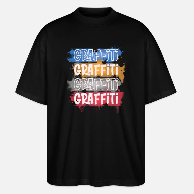Graffiti - Stanley/Stella Oversized Unisex Bio T-Shirt Blaster 2.0 - Schwarz