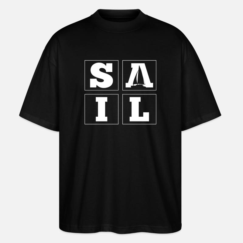 Segelboot Sail - Stanley/Stella Oversized Unisex Bio T-Shirt Blaster 2.0 - Schwarz