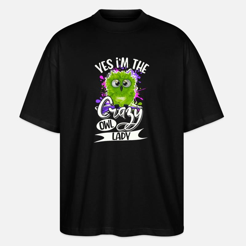 Eule - Stanley/Stella Oversized Unisex Bio T-Shirt Blaster 2.0 - Schwarz