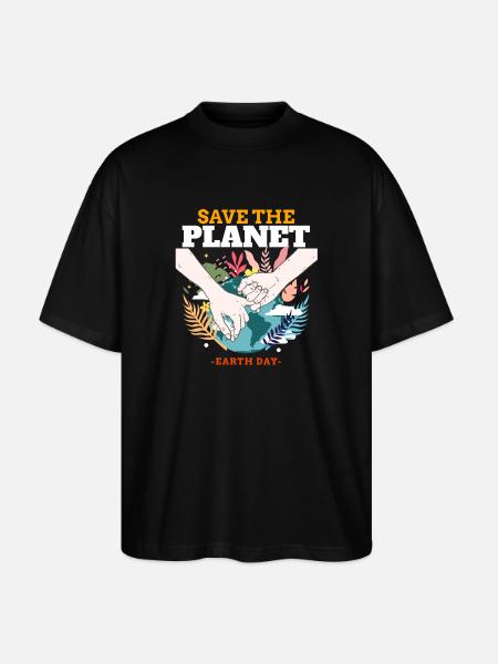 Save the Earth – Earth Day - Stanley/Stella Oversized Unisex Organic T-shirt Blaster 2.0 - black