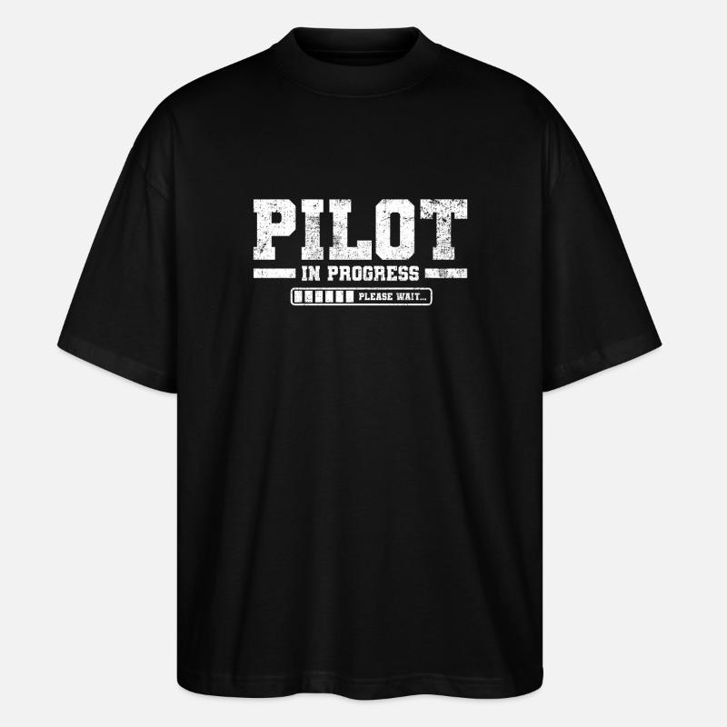 Student Pilot Flight School - Stanley/Stella Oversized Unisex Organic T-shirt Blaster 2.0 - black