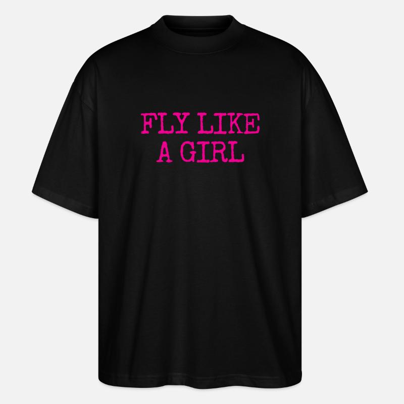 Pilotin Luftfahrt Fliegen - Stanley/Stella Oversized Unisex Bio T-Shirt Blaster 2.0 - Schwarz