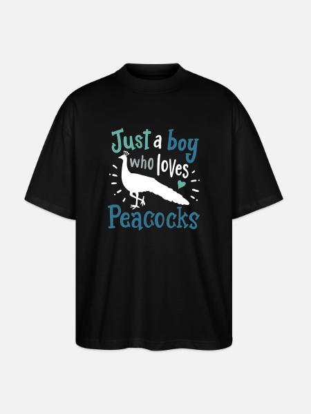 Peacocks birds peacock peacock lovers - Stanley/Stella Oversized Unisex Organic T-shirt Blaster 2.0 - black