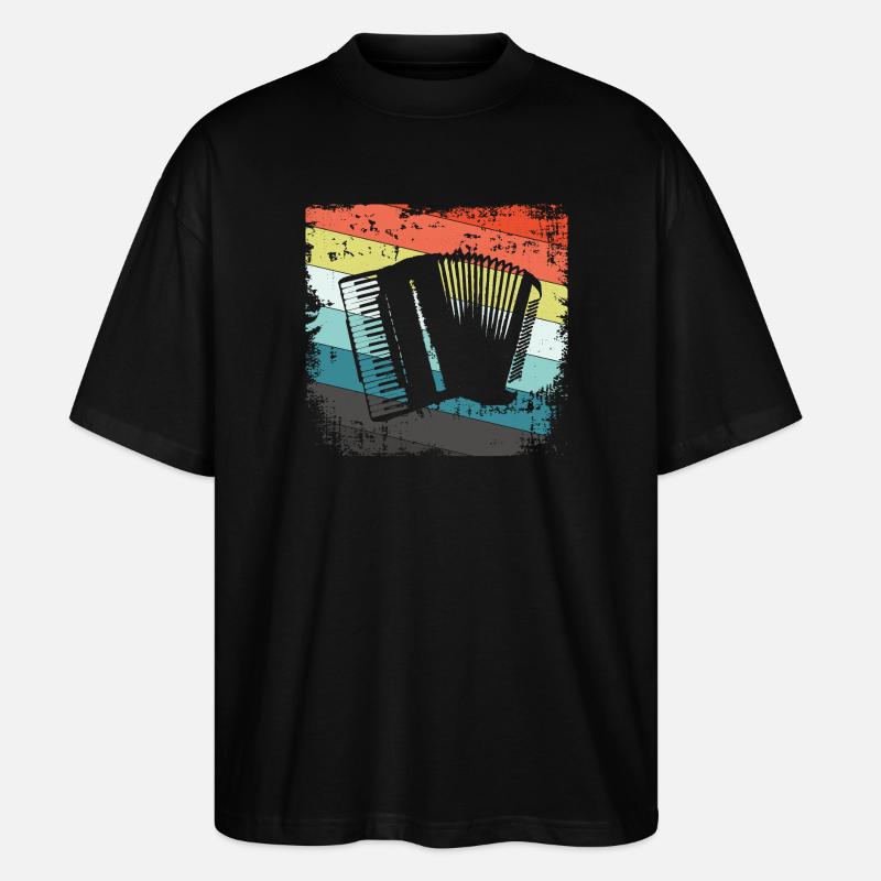 Accordéon Harmonica - T-shirt bio Blaster 2.0 coupe oversize Stanley/Stella Unisexe - noir