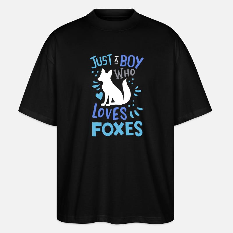 Renards Renard Amoureux du renard - T-shirt bio Blaster 2.0 coupe oversize Stanley/Stella Unisexe - noir