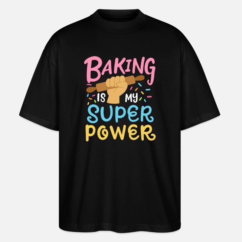 Baking Baker Rolling Pin - Stanley/Stella Oversized Unisex Organic T-shirt Blaster 2.0 - black
