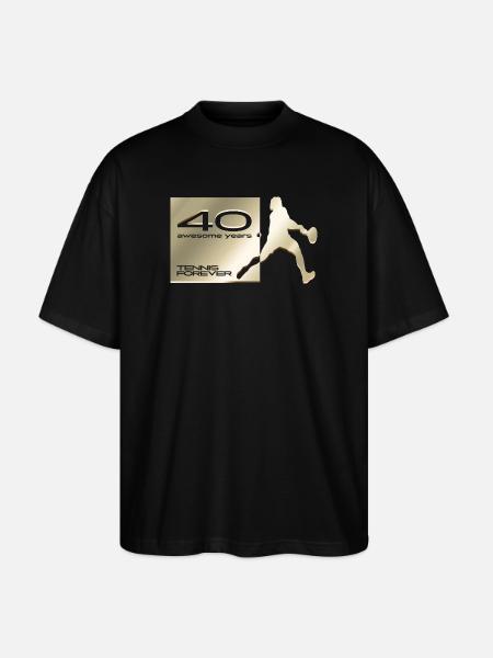 40 years young tennis player - Stanley/Stella Oversized Unisex Organic T-shirt Blaster 2.0 - black