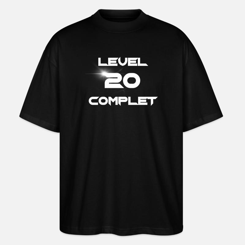 Level 20 complete - Stanley/Stella Oversized Unisex Bio T-Shirt Blaster 2.0 - Schwarz