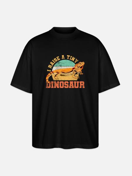 Skäggagam ödla reptil vintage - Ekologisk Oversized T-shirt Unisex Stanley/Stella Blaster 2.0 - svart