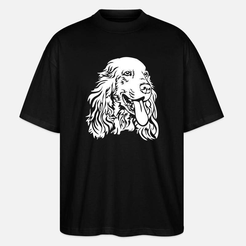 Cocker Spaniel Kopf "Black Edition" - Stanley/Stella Oversized Unisex Bio T-Shirt Blaster 2.0 - Schwarz