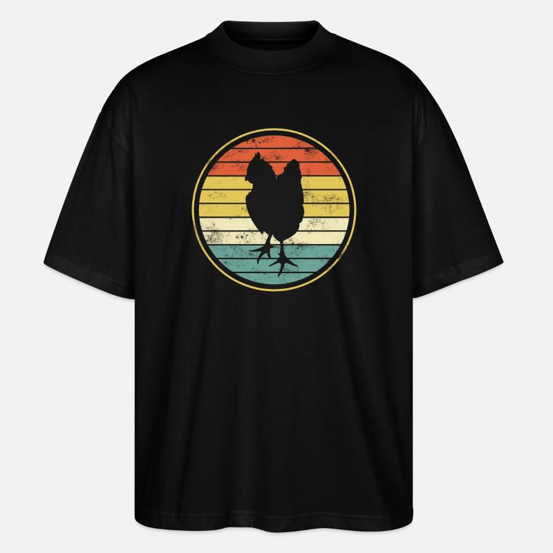 Chicken chickens - Stanley/Stella Oversized Unisex Organic T-shirt Blaster 2.0 - black