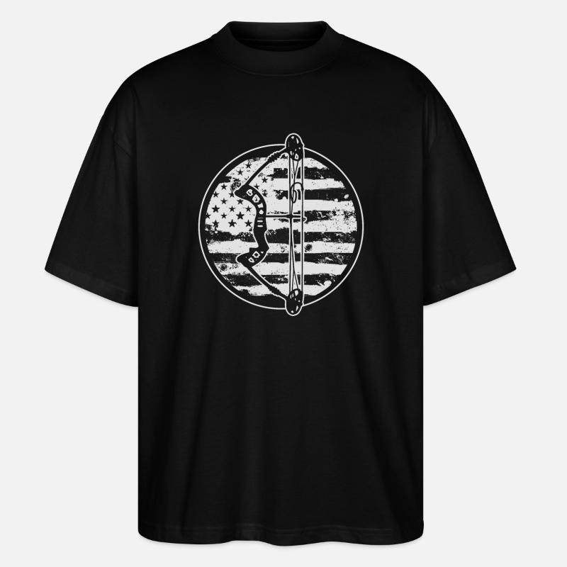 Tir à l’arc Archer Drapeau américain - T-shirt bio Blaster 2.0 coupe oversize Stanley/Stella Unisexe - noir