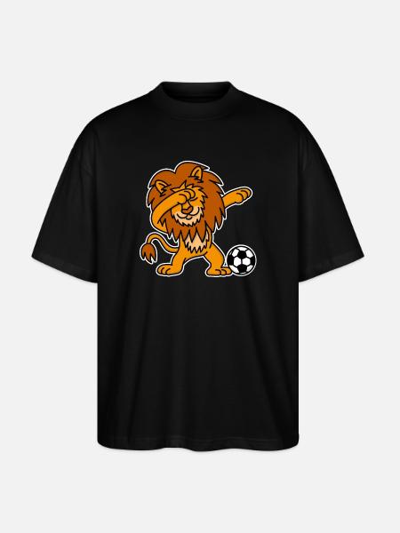 Funny Holland EM Dab løve Orange fodbold - Stanley/Stella Oversize Unisex Øko T-shirt Blaster 2.0 - sort