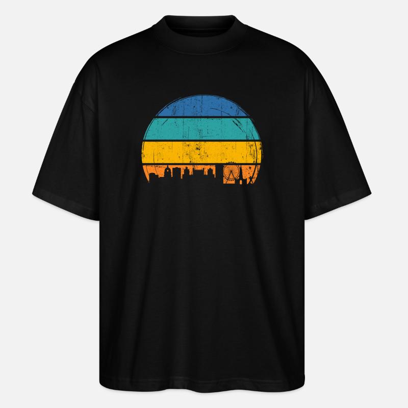 Urbane Sonnenuntergangs-Skyline - Stanley/Stella Oversized Unisex Bio T-Shirt Blaster 2.0 - Schwarz