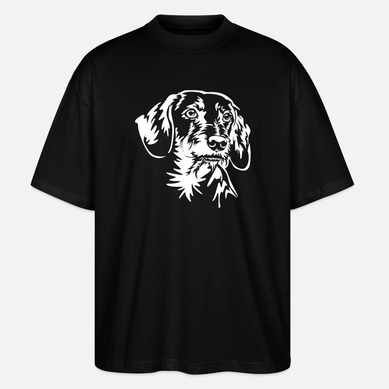 Tête de teckel « Black Edition » - T-shirt bio Blaster 2.0 coupe oversize Stanley/Stella Unisexe - noir