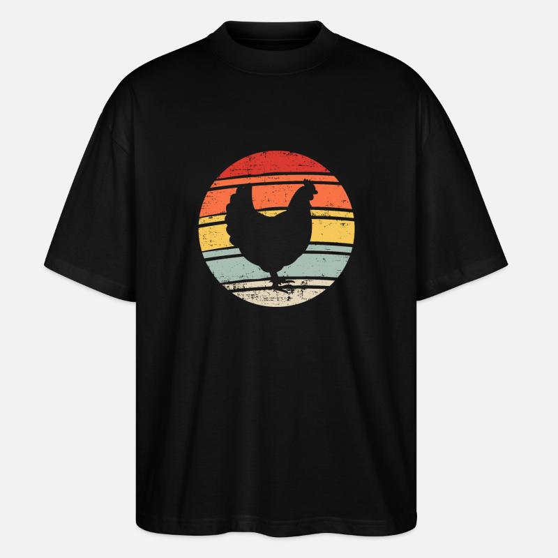 Huhn - Stanley/Stella Oversized Unisex Bio T-Shirt Blaster 2.0 - Schwarz