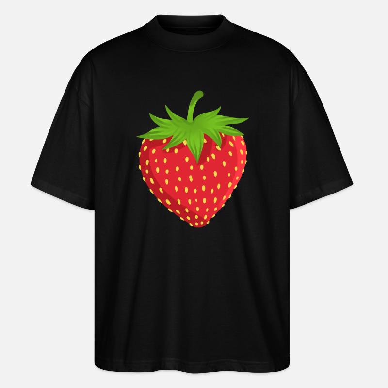 Erdbeere Obst - Stanley/Stella Oversized Unisex Bio T-Shirt Blaster 2.0 - Schwarz