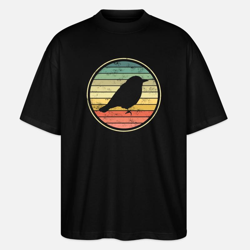 Vogel Vögel - Stanley/Stella Oversized Unisex Bio T-Shirt Blaster 2.0 - Schwarz