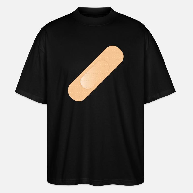 einfaches Heftpflaster als Gestaltungselement - Stanley/Stella Oversized Unisex Bio T-Shirt Blaster 2.0 - Schwarz