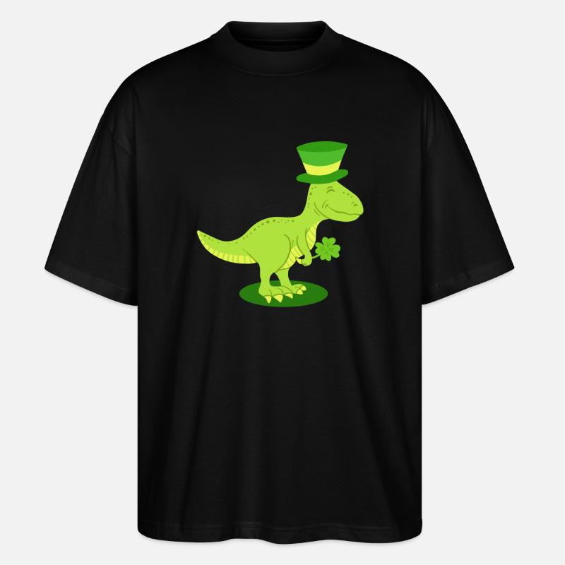 St. Patrick's Day Dinosaurier Irisch - Stanley/Stella Oversized Unisex Bio T-Shirt Blaster 2.0 - Schwarz
