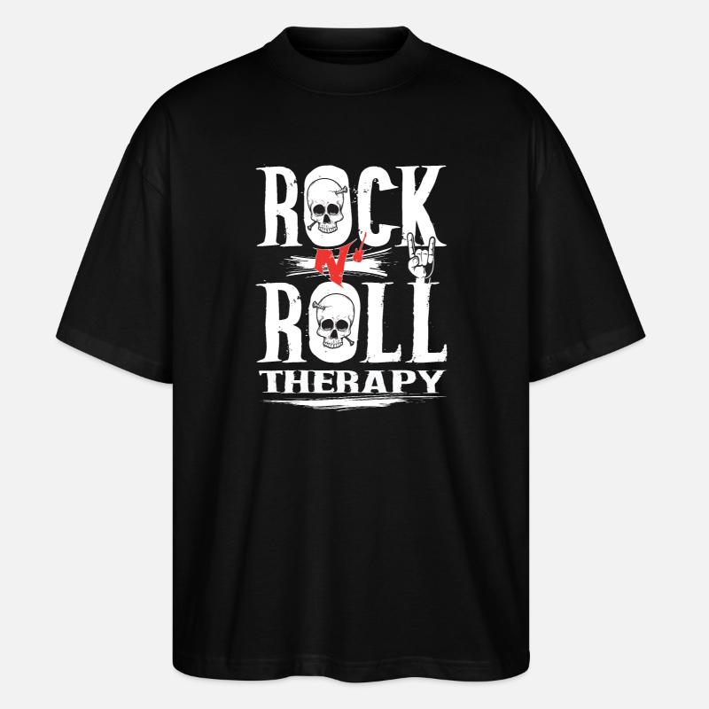 Rock n Roll therapy - Stanley/Stella Oversized Unisex Organic T-shirt Blaster 2.0 - black