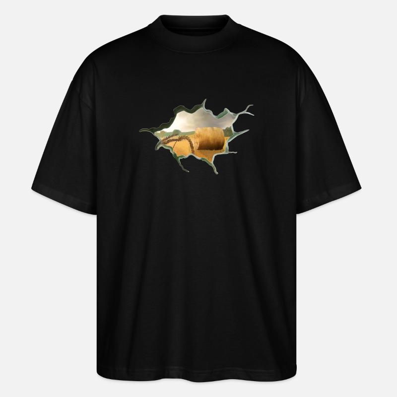 Durchbruch Ernte - Stanley/Stella Oversized Unisex Bio T-Shirt Blaster 2.0 - Schwarz