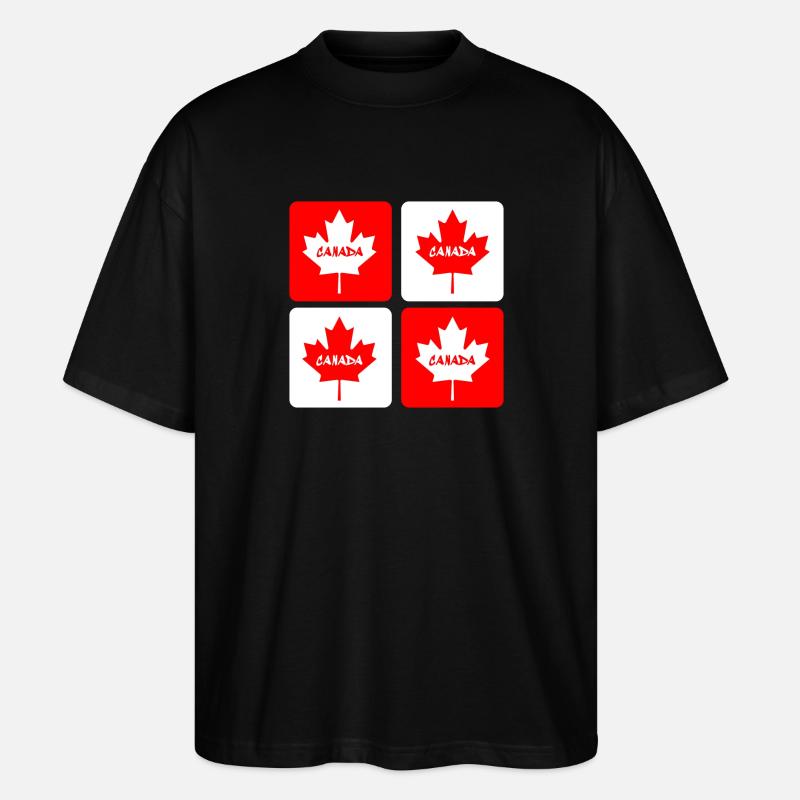 Canada maple leaf flags design - Stanley/Stella Oversized Unisex Organic T-shirt Blaster 2.0 - black