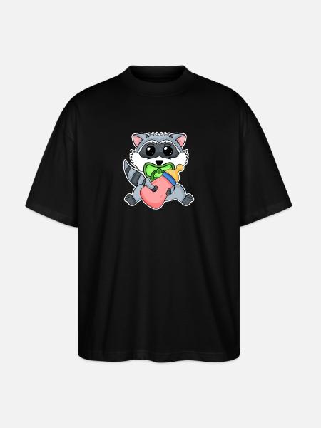 Bébé raton laveur - T-shirt bio Blaster 2.0 coupe oversize Stanley/Stella Unisexe - noir