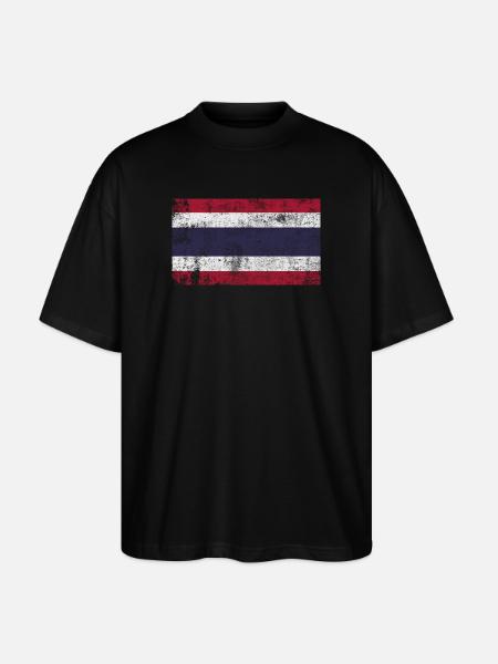 Flag Thailand Flag Grunge Retro Vintage - Stanley/Stella Oversized Unisex Organic T-shirt Blaster 2.0 - black