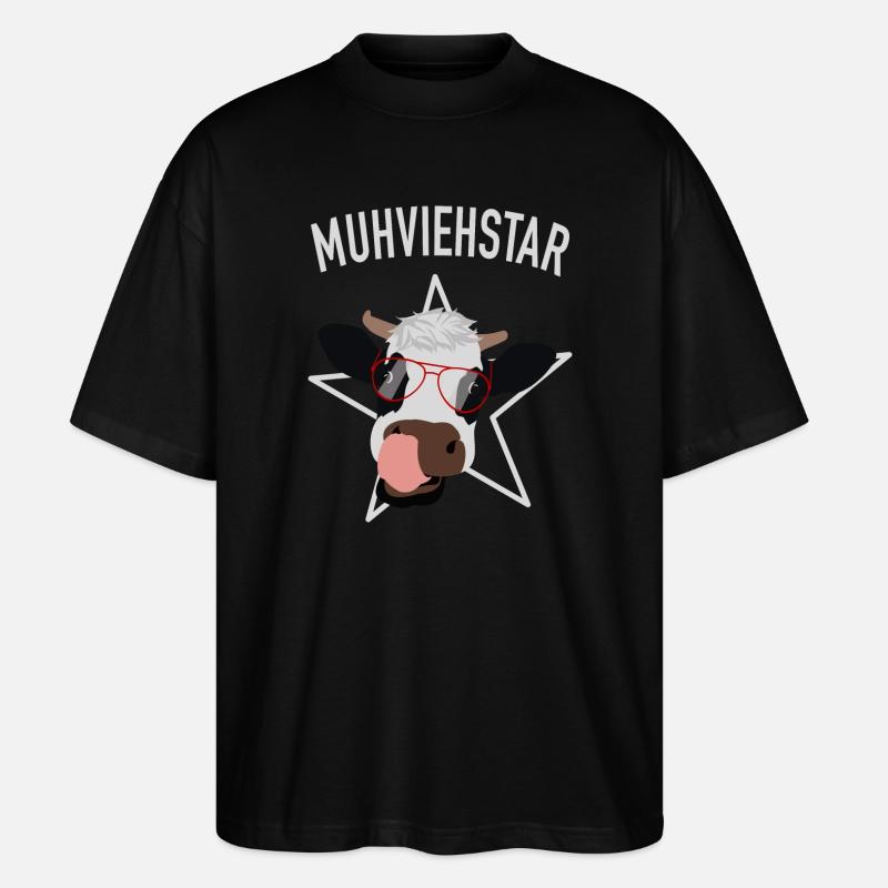 Muhviehstar Kuh Outfit - Stanley/Stella Oversized Unisex Bio T-Shirt Blaster 2.0 - Schwarz