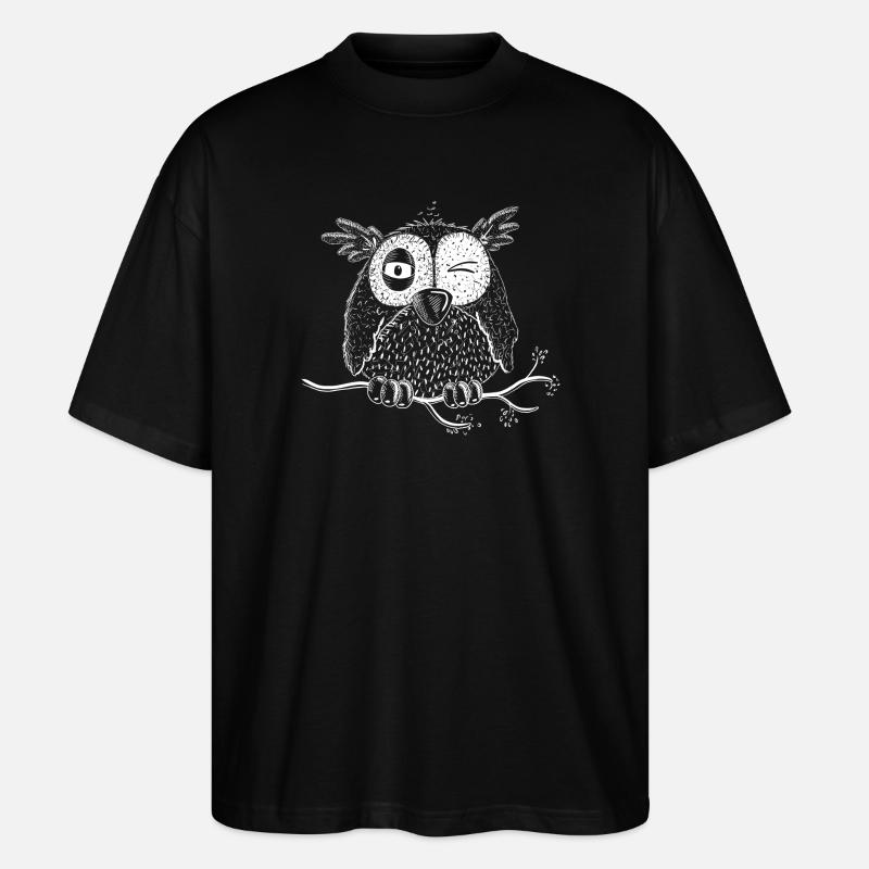 Happy Eule - Stanley/Stella Oversized Unisex Bio T-Shirt Blaster 2.0 - Schwarz