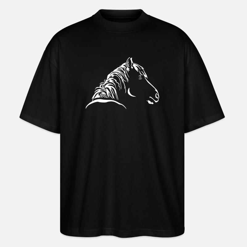 Pferd Kopf "Black Edition" - Stanley/Stella Oversized Unisex Bio T-Shirt Blaster 2.0 - Schwarz