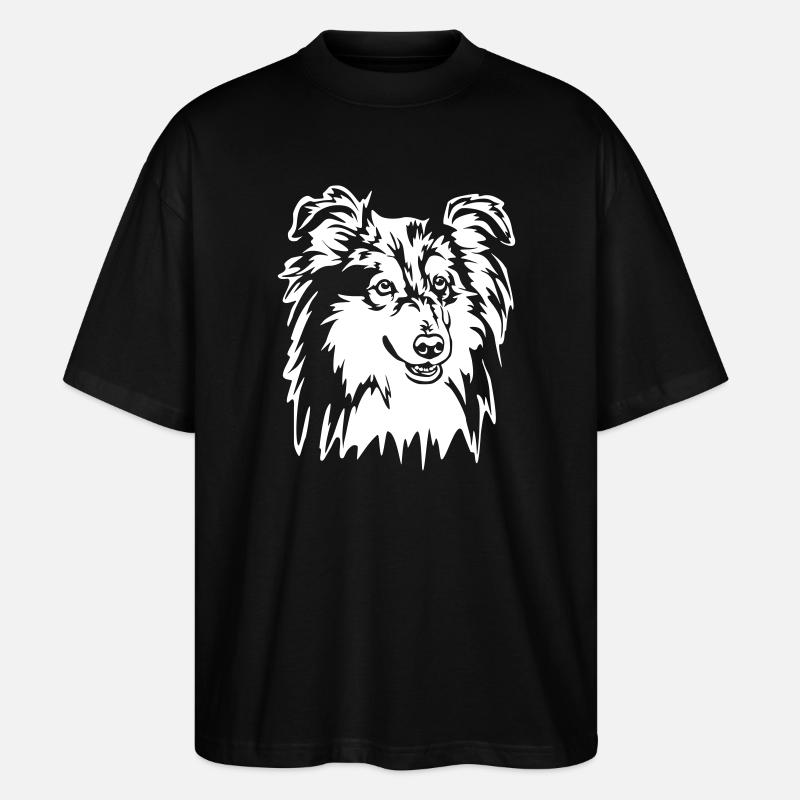 Sheltie Head « Black Edition » - T-shirt bio Blaster 2.0 coupe oversize Stanley/Stella Unisexe - noir