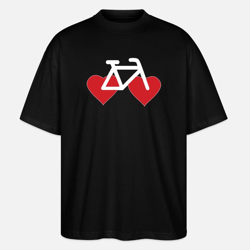 Fahrrad Rad Herz - Stanley/Stella Oversized Unisex Bio T-Shirt Blaster 2.0 - Schwarz