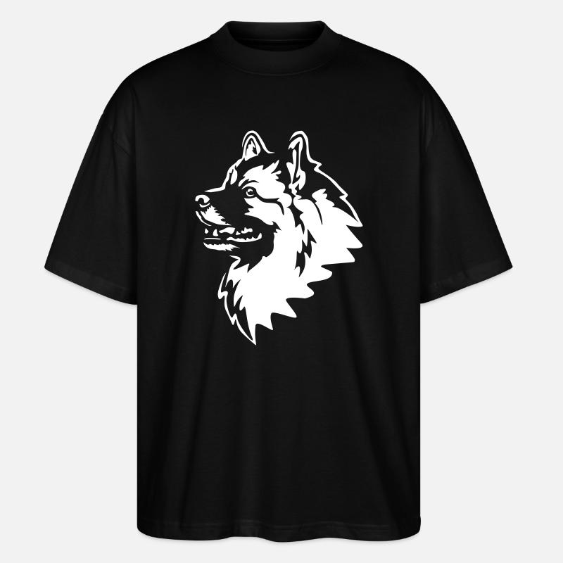 Tête Wolfsspitz « Black Edition » - T-shirt bio Blaster 2.0 coupe oversize Stanley/Stella Unisexe - noir