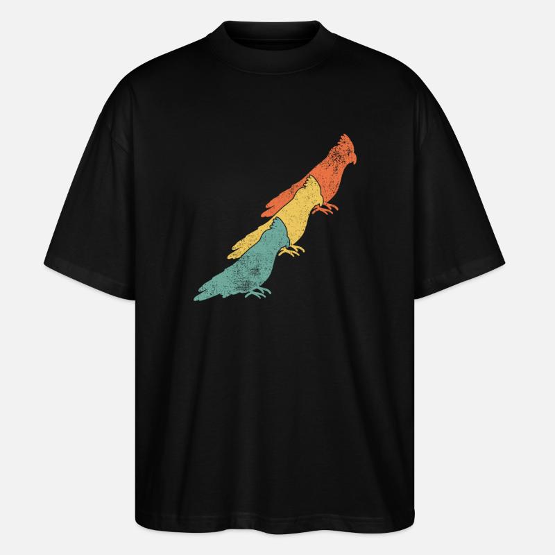 Nymphensittiche Vogel - Stanley/Stella Oversized Unisex Bio T-Shirt Blaster 2.0 - Schwarz