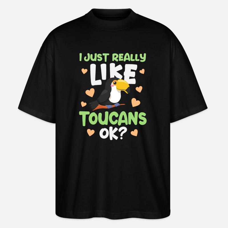 Tukan Vogel Toucan - Stanley/Stella Oversized Unisex Bio T-Shirt Blaster 2.0 - Schwarz