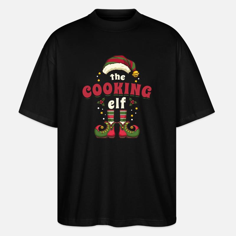 Weihnachten Koch Elf - Stanley/Stella Oversized Unisex Bio T-Shirt Blaster 2.0 - Schwarz