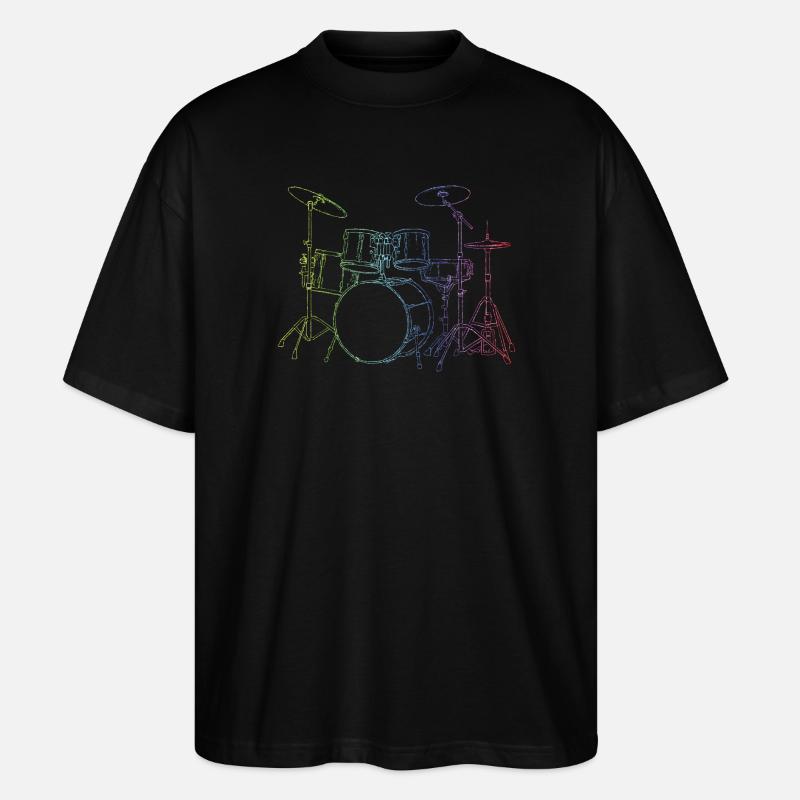 Drumset Sticks Drummer Drums Drummer - Stanley/Stella Oversized Unisex Organic T-shirt Blaster 2.0 - black