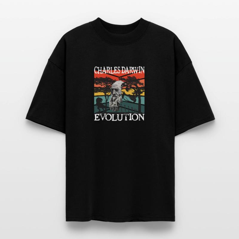 Idée cadeau textile Charles Darwin Evolution T-shirt bio Blaster 2.0 coupe oversize Stanley/Stella Unisexe