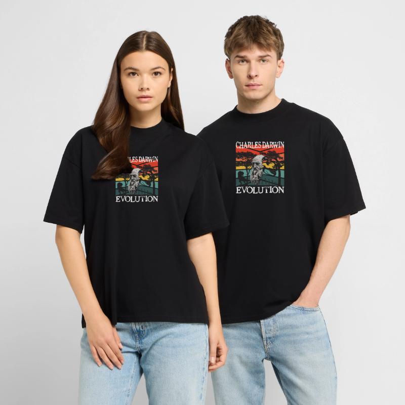 Idée cadeau textile Charles Darwin Evolution T-shirt bio Blaster 2.0 coupe oversize Stanley/Stella Unisexe