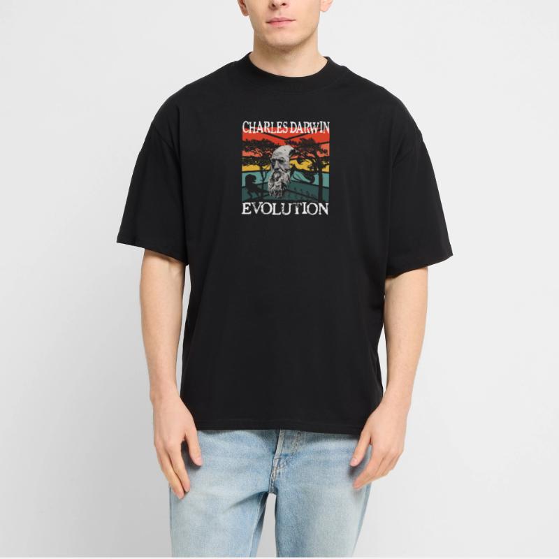 Idée cadeau textile Charles Darwin Evolution T-shirt bio Blaster 2.0 coupe oversize Stanley/Stella Unisexe
