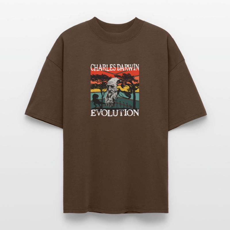 Charles Darwin Evolution textile gift idea Stanley/Stella Oversized Unisex Organic T-shirt Blaster 2.0